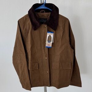 Levi's Women's Canvas Jacket with Corduroy Collar, Tan Color, Large - NWT